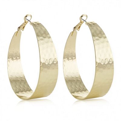 Designer gold oversized hoop earring